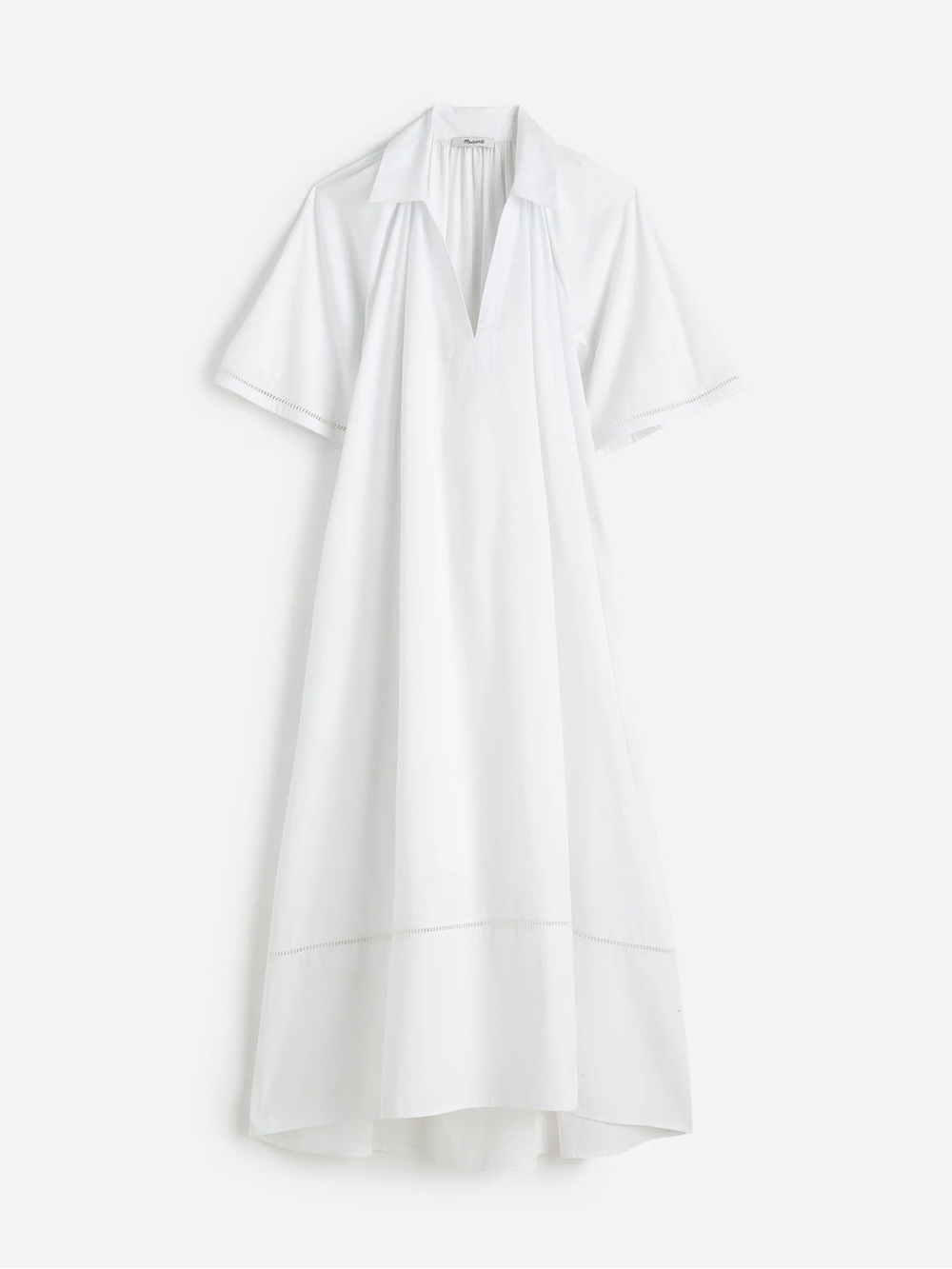 Madewell NWT Poplin Splitneck Midi Shirtdress Size Small in White - Picture 5 of 16